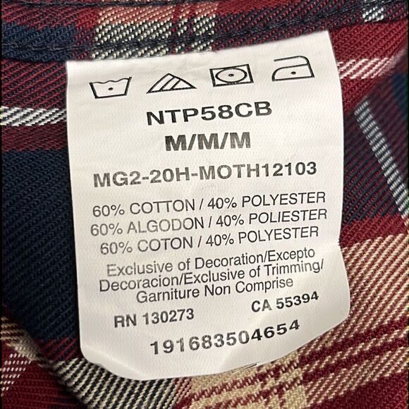 Wrangler ATG Men’s Mix Material Long Sleeve Plaid Button Down Shirt- Medium - Picture 15 of 16